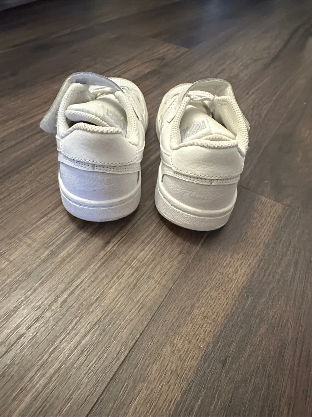 Kids White Velcro Nike Air Force